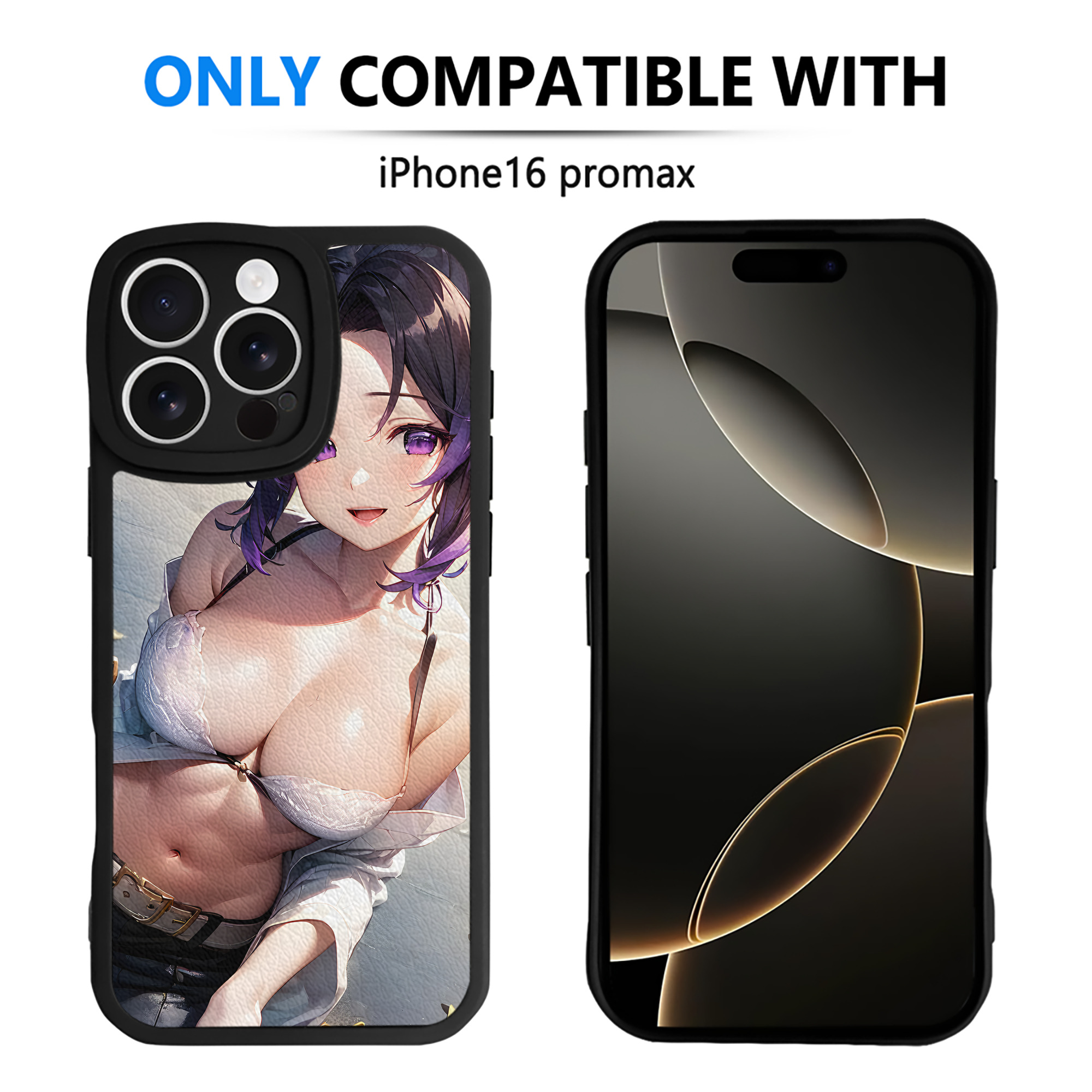 （画像用） 鬼滅の刃（きめつのやいば）蟲柱-胡蝶 しのぶ／こちょう しのぶ Kochou Shinobu 【iPhone 16シリーズ対応】シリコンスマホケース（レザー調） 材質：シリコン
